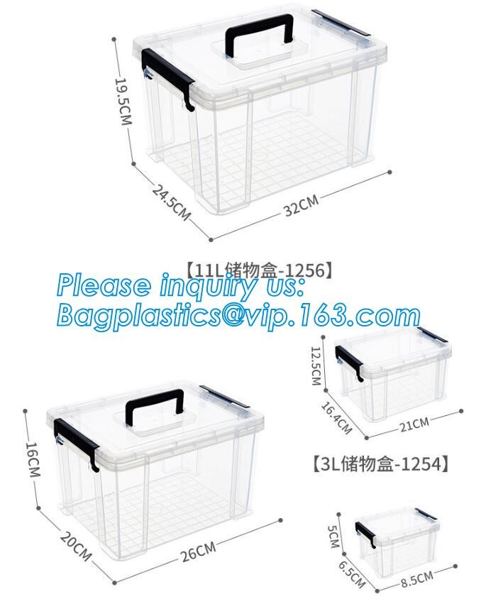 household items 8 compartment clear plastic container storage box