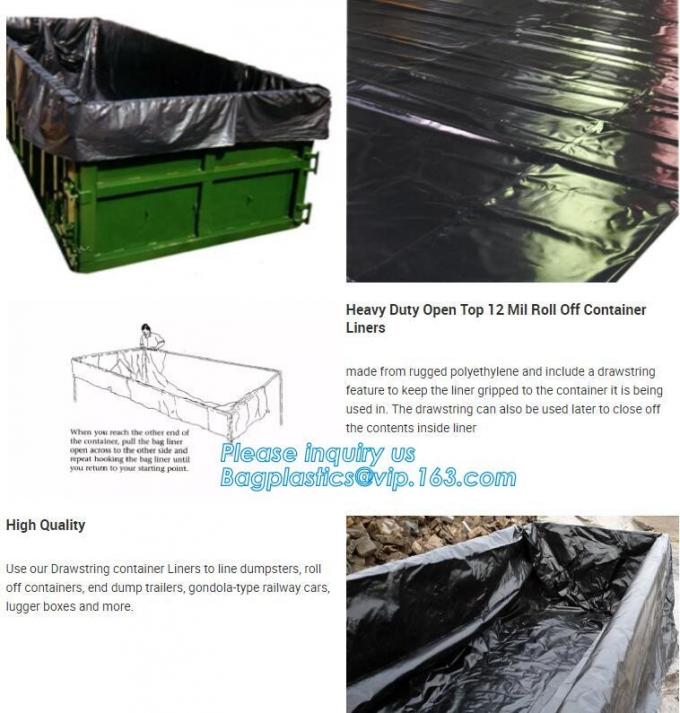 Dumpster 6Mill Open Top Roll Off Drawstring Container Liners,Open Top Drawstring 6 Mil Roll Off